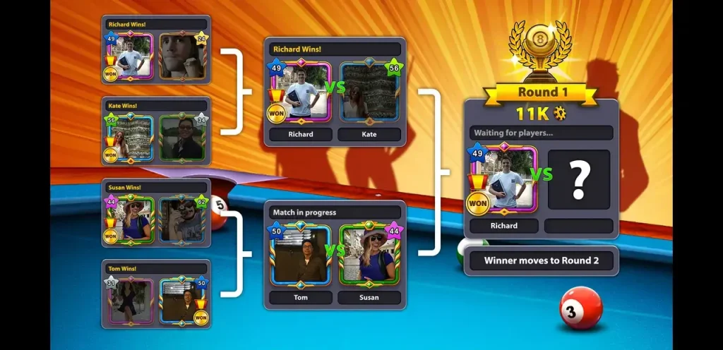 8 ball pool match